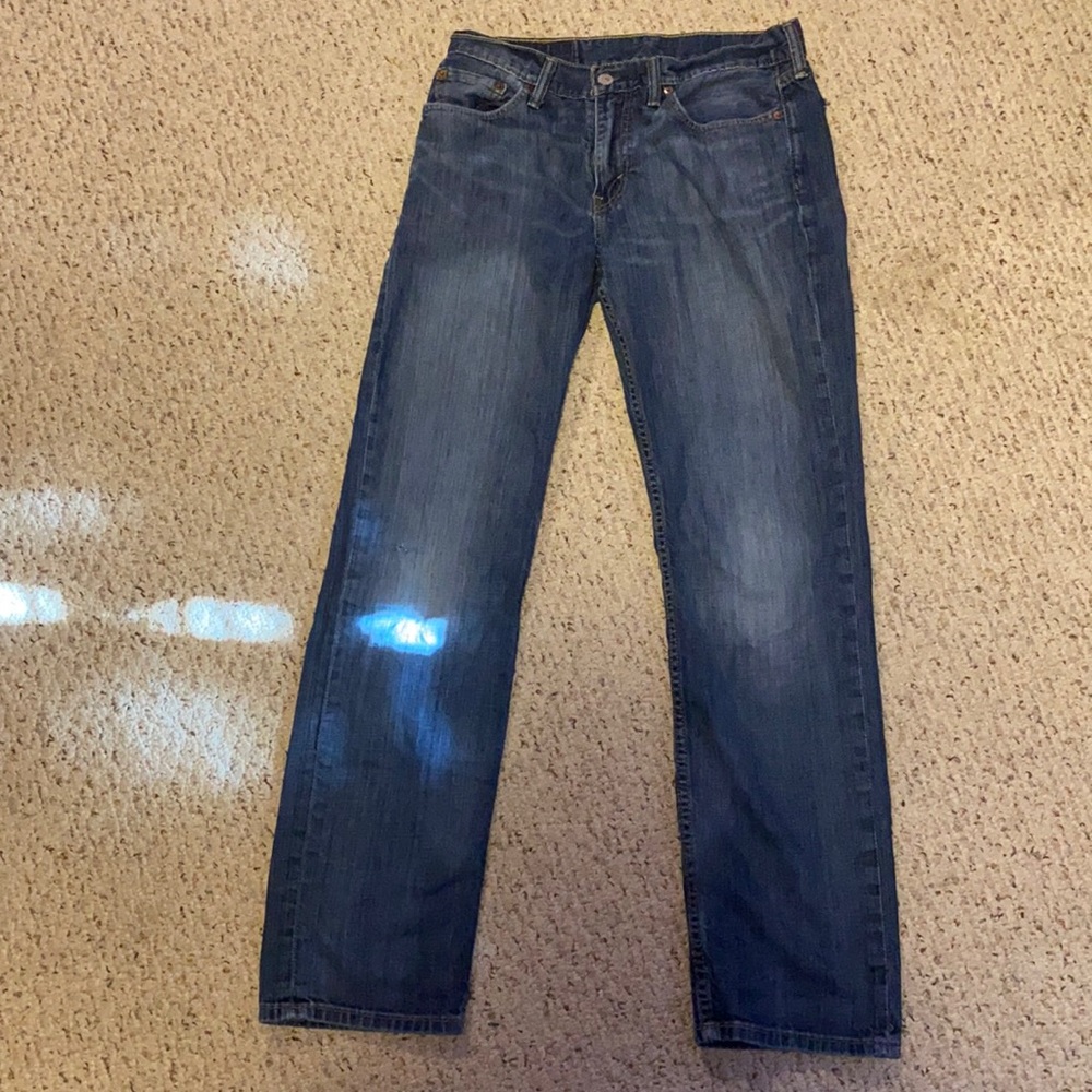 A pair of blue Levi jeans